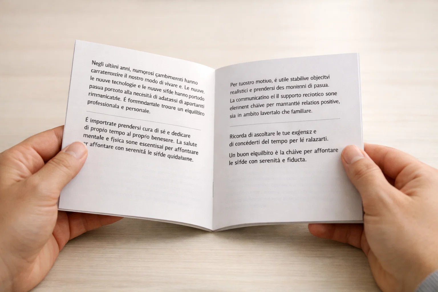 Mani che tengono un documento con linee guida sul gioco responsabile