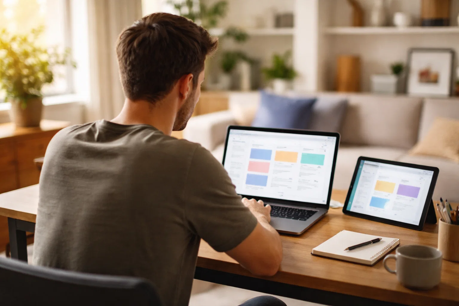 Persona che confronta diverse piattaforme di scommesse su un laptop